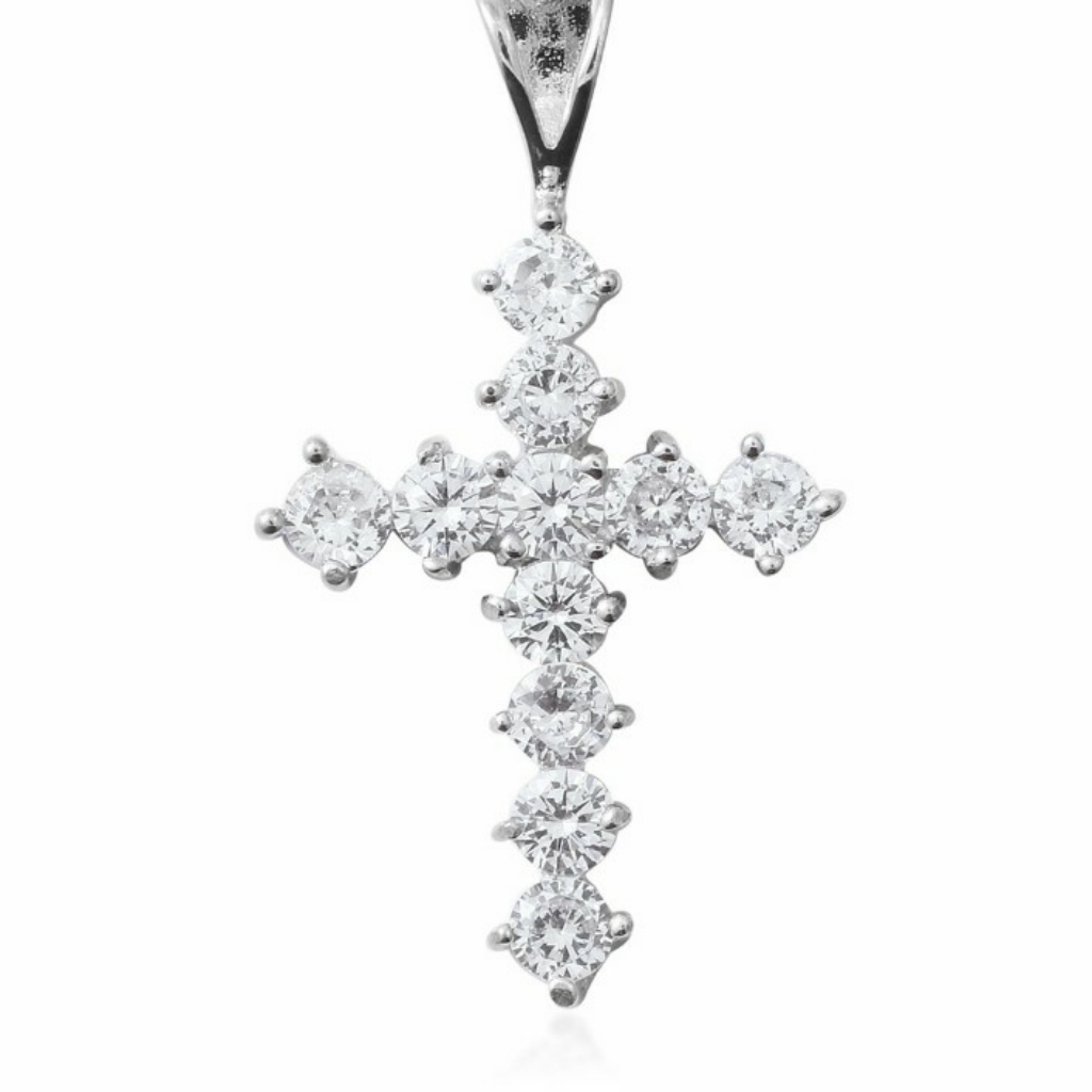 Nwt Simulated Diamond Cross Pendant